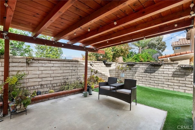 19777 Azure Field Dr, Newhall, CA 91321 - fenced backyard with a patio area