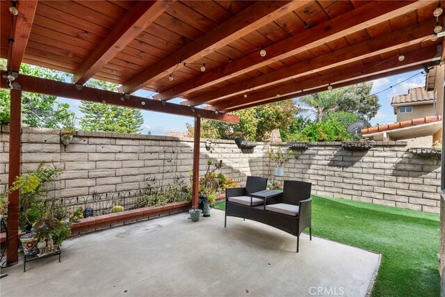 19777 Azure Field Dr, Newhall, CA 91321 - fenced backyard with a patio