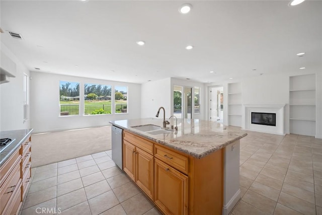 1824 Nathan Way, Nipomo, CA 93444 - kitchen with open floor plan, light colored carpet, a sink, stainless steel dishwasher, and recessed lighting