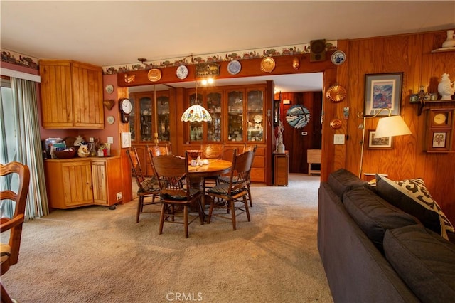 31510 Overhill Dr, Running Springs, CA 92382 - dining area with light carpet and wooden walls