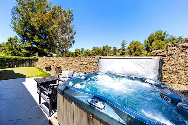 6121 Camino Forestal, San Clemente, CA 92673 - view of patio featuring a hot tub