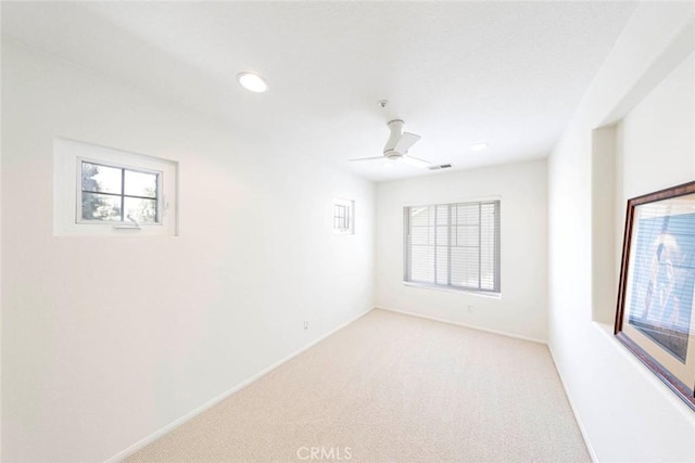 6121 Camino Forestal, San Clemente, CA 92673 - empty room with light carpet, baseboards, recessed lighting, and a ceiling fan