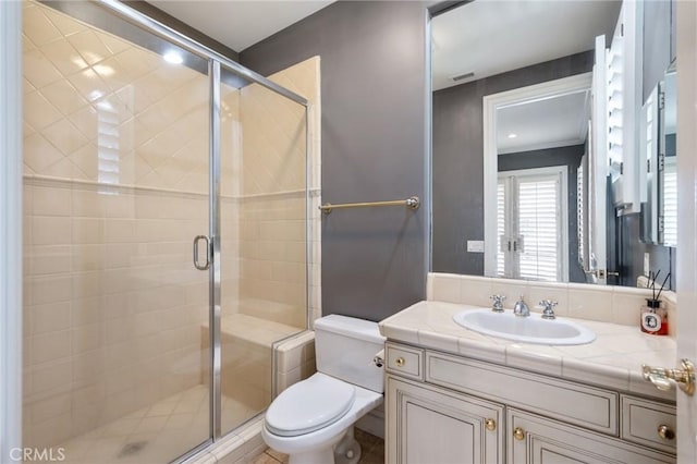 20 Via Del Cielo, Rancho Palos Verdes, CA 90275 - bathroom featuring toilet, vanity, and a shower stall