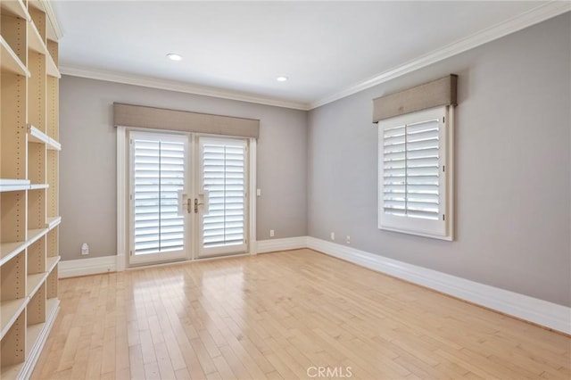20 Via Del Cielo, Rancho Palos Verdes, CA 90275 - spare room featuring crown molding, light wood-type flooring, baseboards, and recessed lighting