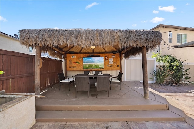 23650 Kathryn St, Murrieta, CA 92562 - fenced backyard with a gazebo, outdoor dining area, and a patio