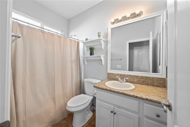 23650 Kathryn St, Murrieta, CA 92562 - full bathroom featuring vanity, toilet, and a shower with shower curtain