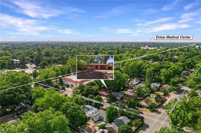 178 E Washington Ave, Chico, CA 95926 - view of property location featuring a heavily wooded area and property boundaries highlighted
