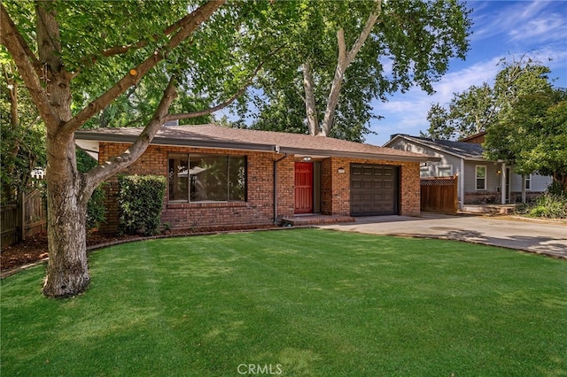 178 E Washington Ave, Chico, CA 95926 - ranch-style home with brick siding, concrete driveway, and an attached garage