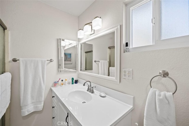 243 N 11th St, Grover Beach, CA 93433 - bathroom with vanity and an enclosed shower