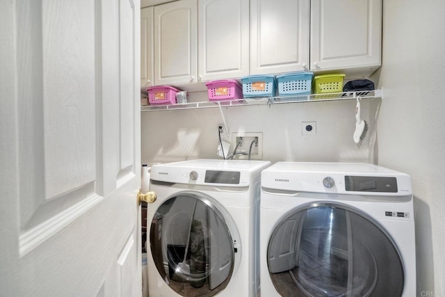 11983 Mountain Pass Rd, San Diego, CA 92128 - laundry room featuring independent washer and dryer and cabinet space