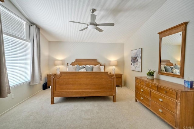 11983 Mountain Pass Rd, San Diego, CA 92128 - bedroom featuring light colored carpet, ceiling fan, and lofted ceiling