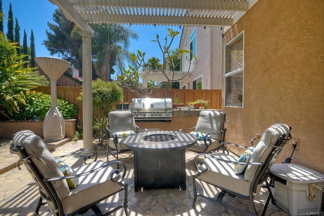 11983 Mountain Pass Rd, San Diego, CA 92128 - view of patio / terrace with a fire pit and a pergola