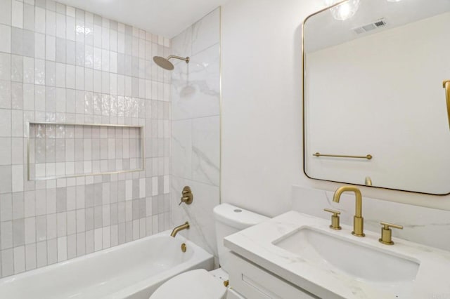1740 Petra Dr, San Diego, CA 92104 - bathroom with toilet, vanity, and washtub / shower combination