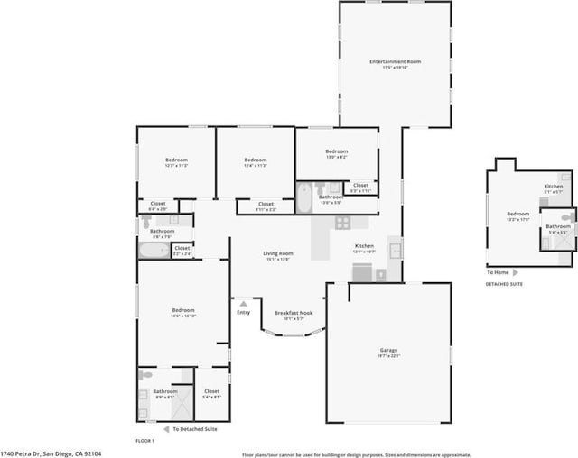 1740 Petra Dr, San Diego, CA 92104 - room layout