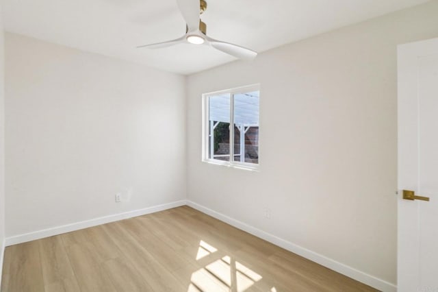 1740 Petra Dr, San Diego, CA 92104 - empty room with light wood finished floors, baseboards, and ceiling fan