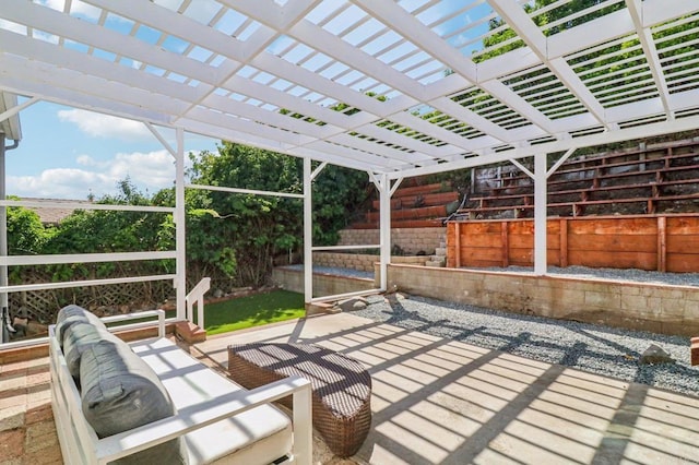 1740 Petra Dr, San Diego, CA 92104 - fenced backyard with a patio area and a pergola