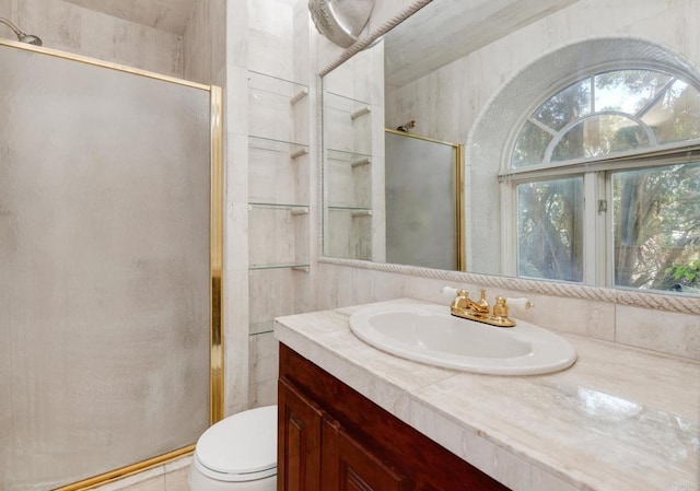 9182 Tonya Ln, Santee, CA 92071 - full bathroom featuring a shower stall, vanity, and toilet