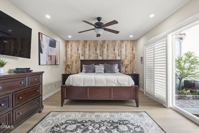 2036 Birchdale Ct, Thousand Oaks, CA 91362 - bedroom with access to outside, recessed lighting, light wood-type flooring, and baseboards