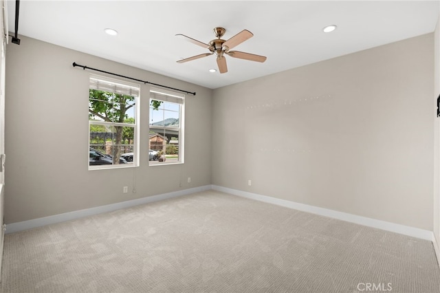 16 Fenix St, Rancho Mission Viejo, CA 92694 - unfurnished room with ceiling fan, light carpet, recessed lighting, and baseboards