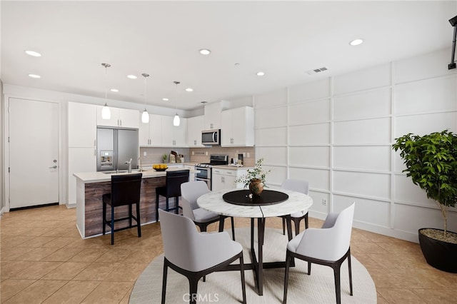 16 Fenix St, Rancho Mission Viejo, CA 92694 - dining area with recessed lighting and light tile patterned floors