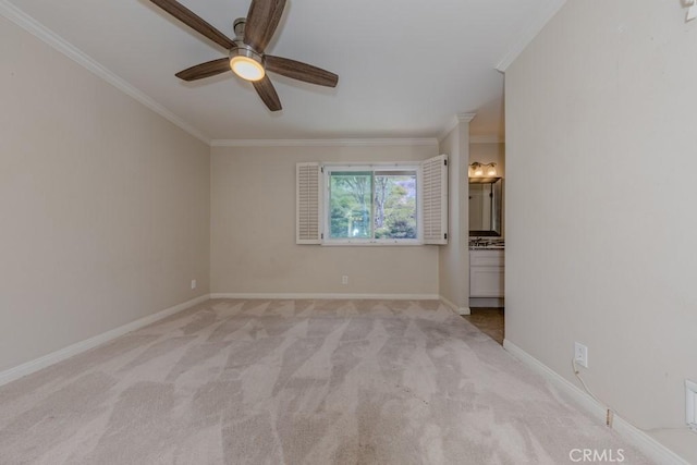 19134 Alamo Ln Unit 162, Yorba Linda, CA 92886 - unfurnished bedroom with ornamental molding, carpet, baseboards, and a ceiling fan
