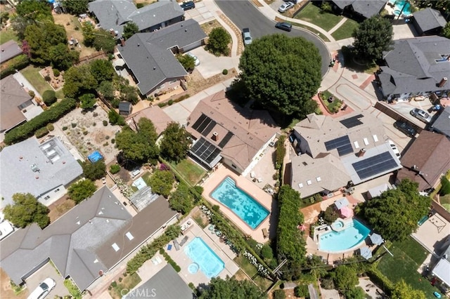 22941 Keswick St, West Hills, CA 91304 - aerial view of property's location featuring a pool and nearby suburban area