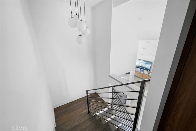 2305 Henrietta Ave, La Crescenta, CA 91214 - staircase featuring wood finished floors and baseboards
