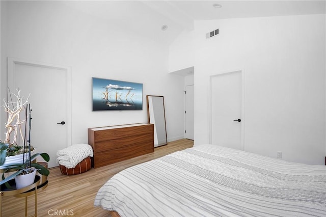 2305 Henrietta Ave, La Crescenta, CA 91214 - bedroom featuring high vaulted ceiling and light wood-style floors