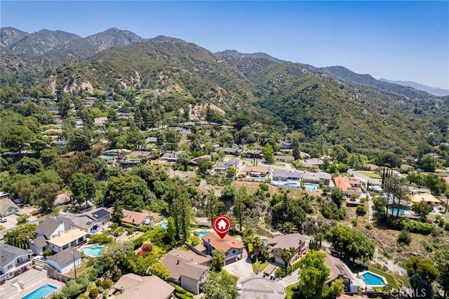 2305 Henrietta Ave, La Crescenta, CA 91214 - aerial view of residential area with a pool and mountains
