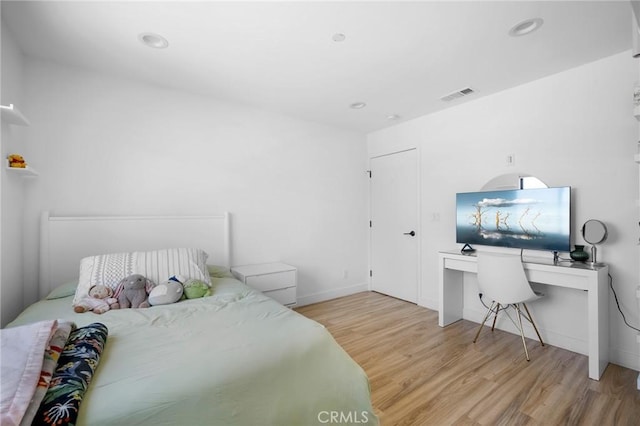 2305 Henrietta Ave, La Crescenta, CA 91214 - bedroom with wood finished floors, a desk, baseboards, and recessed lighting