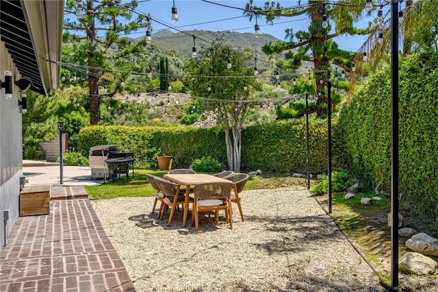 2305 Henrietta Ave, La Crescenta, CA 91214 - view of patio with outdoor dining space, a mountain view, and a grill