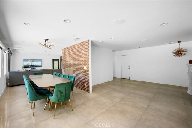 2305 Henrietta Ave, La Crescenta, CA 91214 - dining area with healthy amount of natural light, baseboards, recessed lighting, and a chandelier