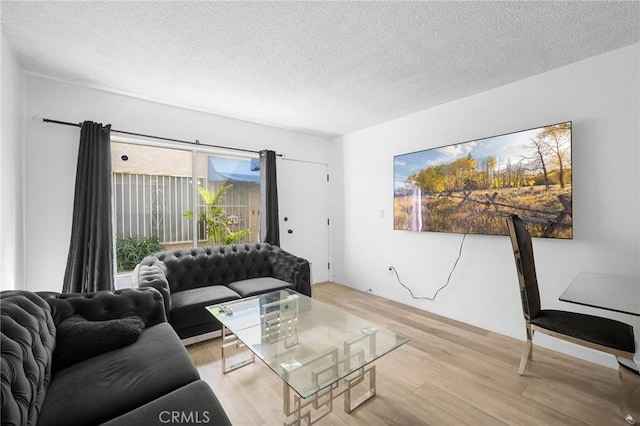 11025 Kittridge St Unit 128, North Hollywood, CA 91606 - living room with light wood-style flooring and a textured ceiling