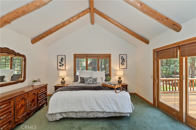 531 Killington Way, Big Bear Lake, CA 92315 - carpeted bedroom with access to exterior, multiple windows, and baseboards