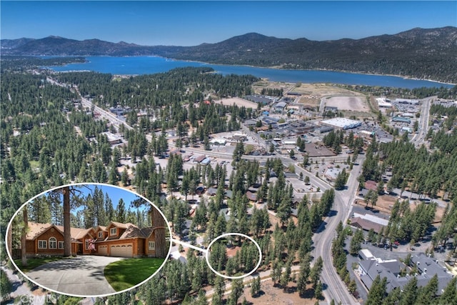 531 Killington Way, Big Bear Lake, CA 92315 - bird's eye view of a water and mountain view and a forest