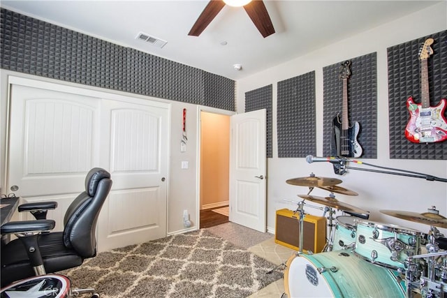 45668 Nora Cir, Temecula, CA 92592 - office area with a ceiling fan