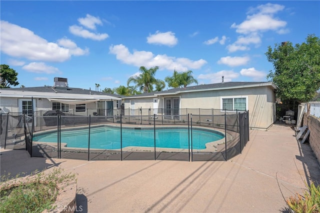 2500 E Walnut Creek Pkwy, West Covina, CA 91791 - view of pool with a patio area, french doors, and cooling unit