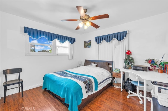 2500 E Walnut Creek Pkwy, West Covina, CA 91791 - bedroom featuring wood finished floors, baseboards, and a ceiling fan