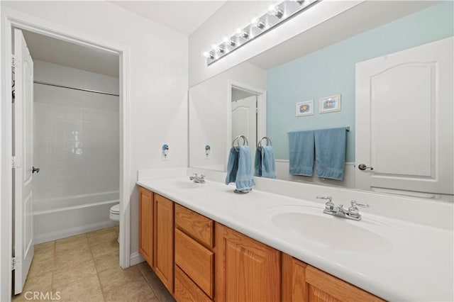 26520 Thackery Ln, Stevenson Ranch, CA 91381 - full bath with double vanity, tile patterned floors, and  shower combination