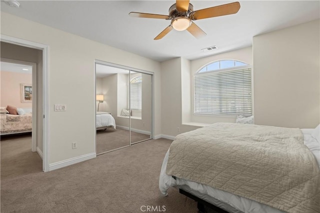 26520 Thackery Ln, Stevenson Ranch, CA 91381 - carpeted bedroom featuring a closet and a ceiling fan