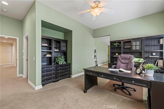 26520 Thackery Ln, Stevenson Ranch, CA 91381 - office area featuring carpet floors and a ceiling fan