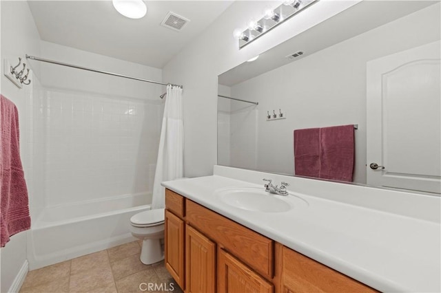 26520 Thackery Ln, Stevenson Ranch, CA 91381 - bathroom with vanity, shower / tub combo, and tile patterned flooring