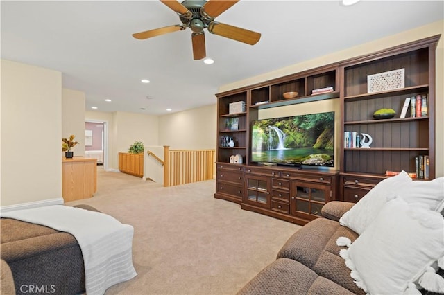 26520 Thackery Ln, Stevenson Ranch, CA 91381 - living area featuring carpet flooring, ceiling fan, and recessed lighting