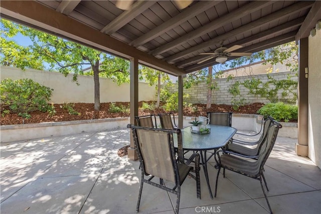 26520 Thackery Ln, Stevenson Ranch, CA 91381 - fenced backyard featuring a patio area and outdoor dining area