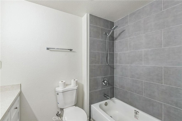 1325 Deodara Way, Paradise, CA 95969 - full bath featuring vanity, toilet, tub / shower combination, and a textured ceiling