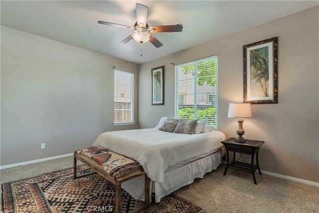 36702 Doreen Dr, Murrieta, CA 92563 - bedroom with light carpet, baseboards, and ceiling fan