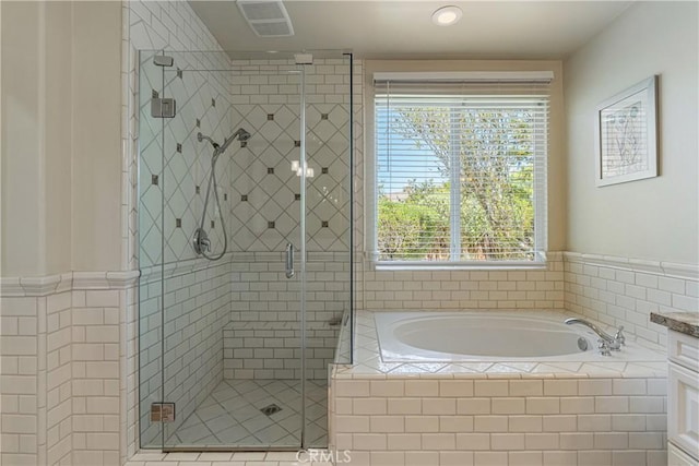 36702 Doreen Dr, Murrieta, CA 92563 - full bath featuring a bath, a shower stall, and vanity