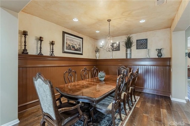 36702 Doreen Dr, Murrieta, CA 92563 - dining room featuring wood-type flooring, a chandelier, and recessed lighting