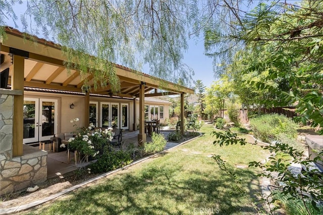 36702 Doreen Dr, Murrieta, CA 92563 - view of yard with french doors and a patio