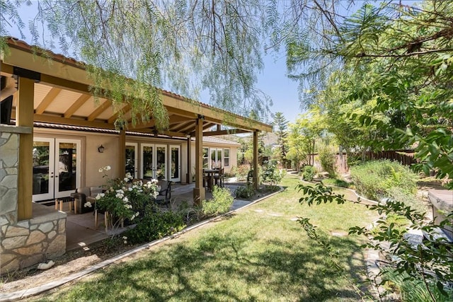 36702 Doreen Dr, Murrieta, CA 92563 - view of yard featuring french doors and a patio